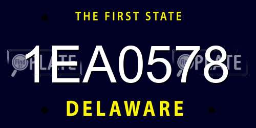 1EA0578 Delaware License Plate