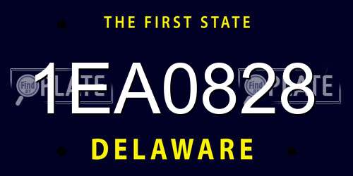 1EA0828 Delaware License Plate