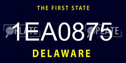 1EA0875 Delaware License Plate