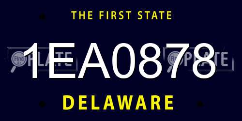 1EA0878 Delaware License Plate