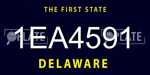 1EA4591 Delaware License Plate
