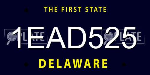 1EAD525 Delaware License Plate