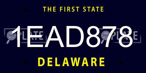 1EAD878 Delaware License Plate