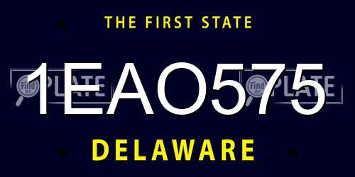 1EAO575 Delaware License Plate