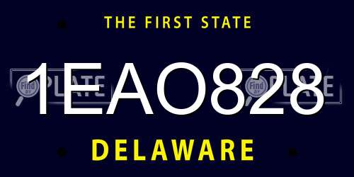 1EAO828 Delaware License Plate