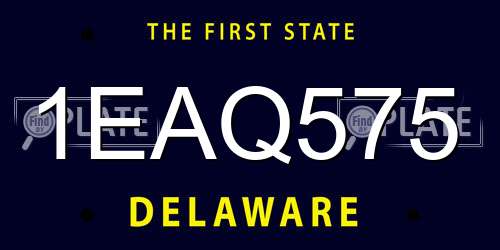 1EAQ575 Delaware License Plate