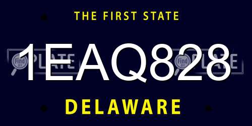 1EAQ828 Delaware License Plate