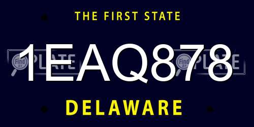 1EAQ878 Delaware License Plate