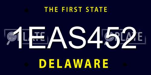 1EAS452 Delaware License Plate