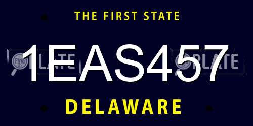 1EAS457 Delaware License Plate