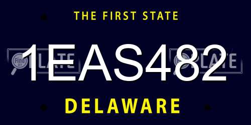1EAS482 Delaware License Plate
