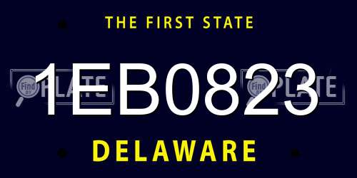 1EB0823 Delaware License Plate