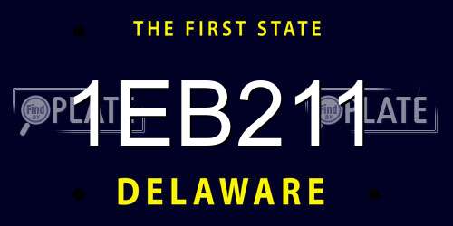 1EB211 Delaware License Plate