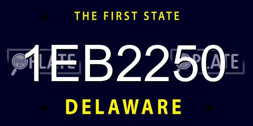 1EB2250 Delaware License Plate