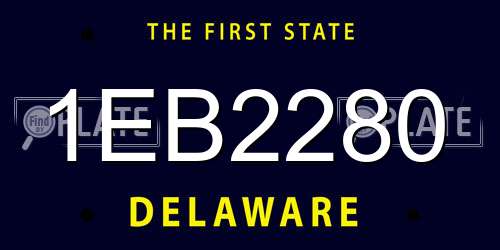 1EB2280 Delaware License Plate