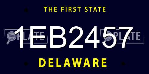 1EB2457 Delaware License Plate