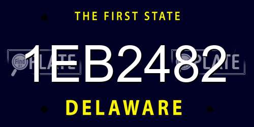1EB2482 Delaware License Plate