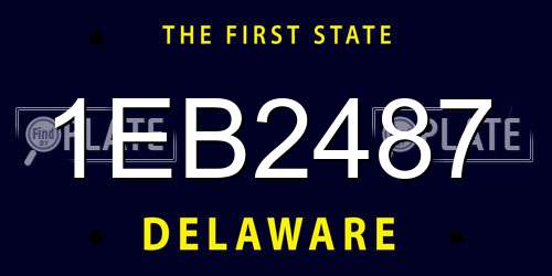 1EB2487 Delaware License Plate