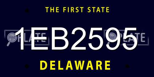 1EB2595 Delaware License Plate
