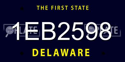 1EB2598 Delaware License Plate