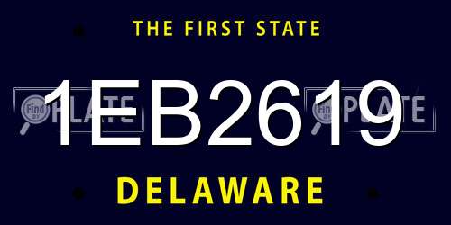 1EB2619 Delaware License Plate