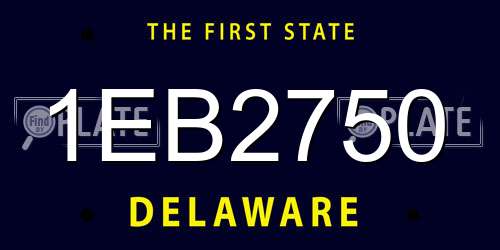 1EB2750 Delaware License Plate