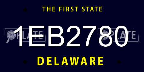 1EB2780 Delaware License Plate