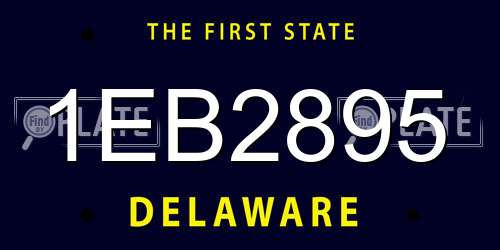 1EB2895 Delaware License Plate