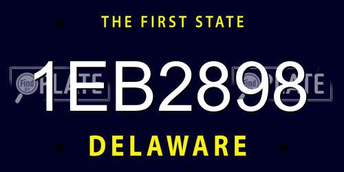 1EB2898 Delaware License Plate