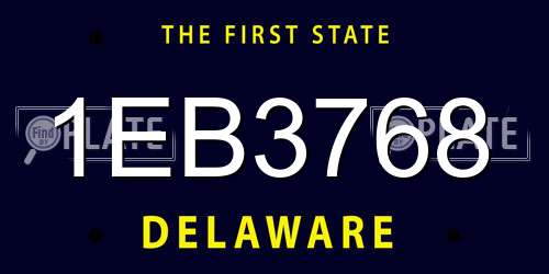1EB3768 Delaware License Plate