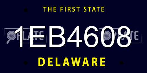 1EB4608 Delaware License Plate