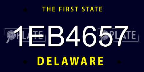 1EB4657 Delaware License Plate