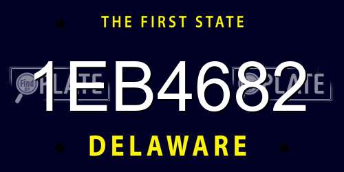 1EB4682 Delaware License Plate