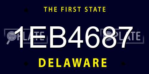 1EB4687 Delaware License Plate