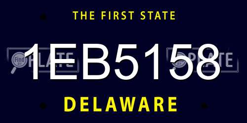 1EB5158 Delaware License Plate