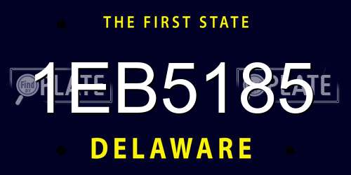 1EB5185 Delaware License Plate