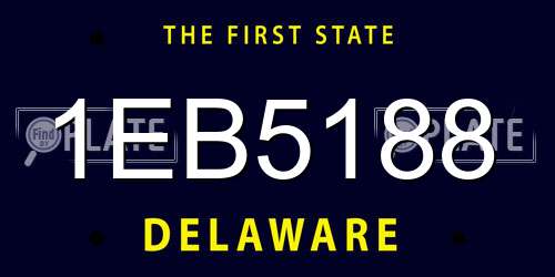 1EB5188 Delaware License Plate