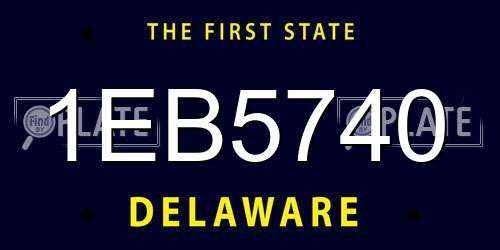 1EB5740 Delaware License Plate