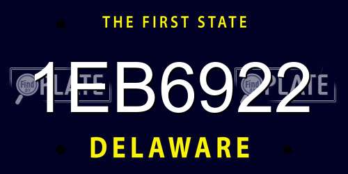 1EB6922 Delaware License Plate