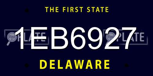 1EB6927 Delaware License Plate