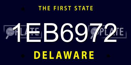 1EB6972 Delaware License Plate