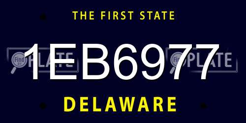1EB6977 Delaware License Plate