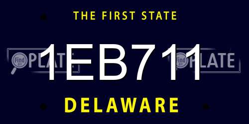 1EB711 Delaware License Plate