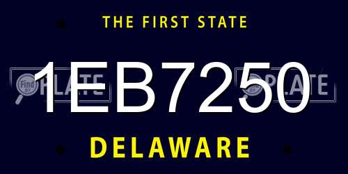 1EB7250 Delaware License Plate