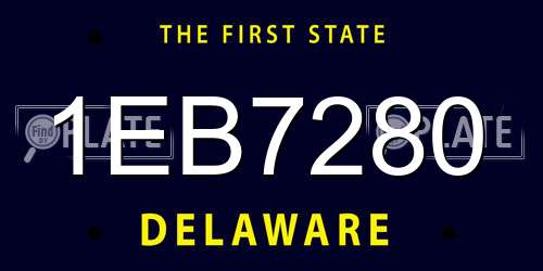 1EB7280 Delaware License Plate