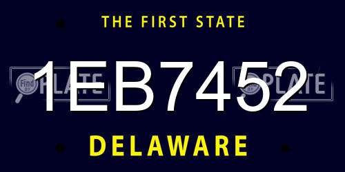 1EB7452 Delaware License Plate