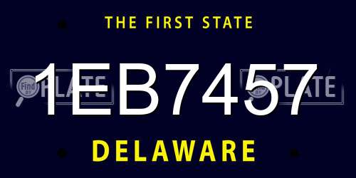 1EB7457 Delaware License Plate
