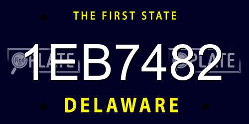 1EB7482 Delaware License Plate