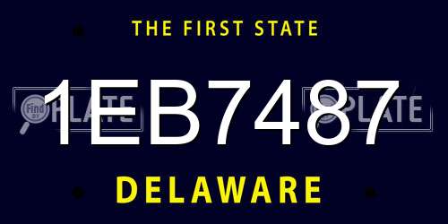 1EB7487 Delaware License Plate