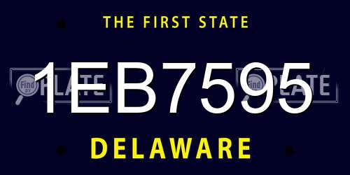 1EB7595 Delaware License Plate